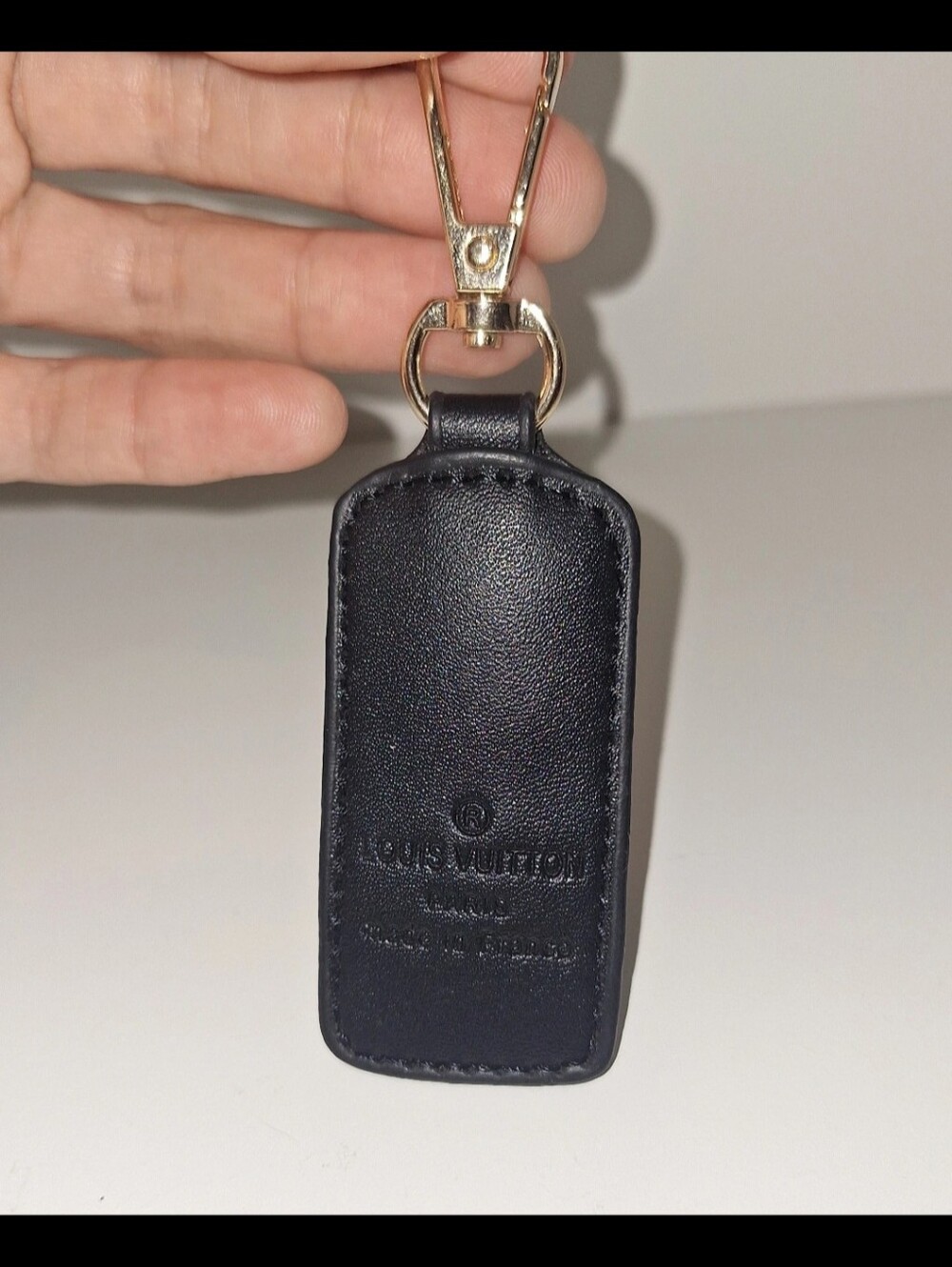 Louis Vuitton Black Leather Luggage Tag EUC